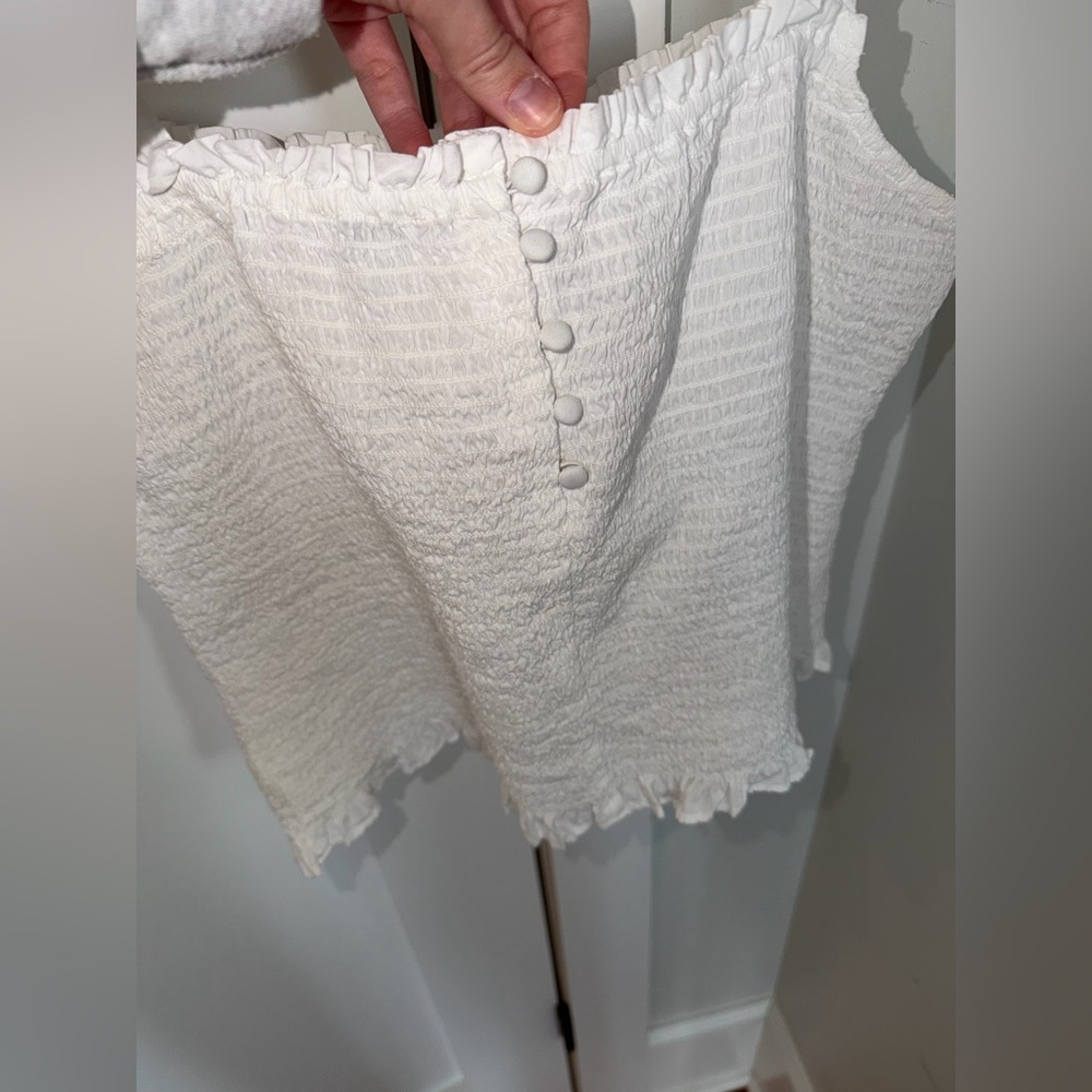 Madewell Lucie Smocked Tank Top Eyelet White Large - Picture 4 of 12